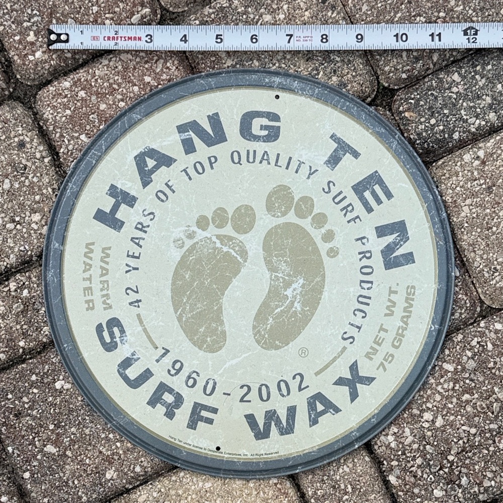 Hang Ten Surf Wax Metal Sign